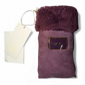 UGG AUSTRALIA Purple Fur Bag Charm Keychain Case BRAND NEW Great Christmas Gift!